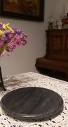 Obrotowa taca z ciemnego ,szarego marmuru - lata 90-te. 