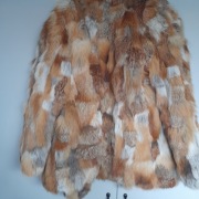 KURTKA DAMSKA Z NATURALNYCH SKÓR, LIS, długa