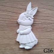 Pani królik wielkanocny w sukience figurka do malowania dla dzieci z gipsu