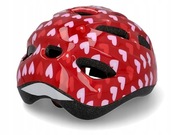 Kask rowerowy dziecięcy S/M Fischer serduszka red