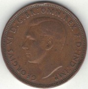 Wielka Brytania 1/2 pensa half penny 1944 - nr 7