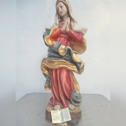 Rzeźba drewniana Matka Boska, II p XX w. ręczna robota, certyfikat. Gorden