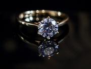 Srebrny pierścionek z 1crt z Moissanitem pozłacany  