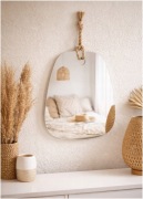 Lustro Na Sznurku Okrągłe Dekoracyjne Do Domu 30x25 cm