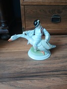 Figurka chłopaka na łabedziu Herend recznie malowana