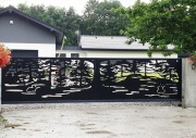 Bramy-ogrodzenia CNC, panele aluminiowe z motywami zwierząt, wilki LAS
