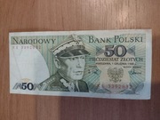 Banknot PRL 50 zł, Karol Świerczewski, seria KE, 1988r. 
