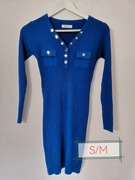 Szafirowa zimowa sukienka m. b.21 Collection