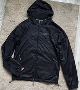 Kurtka młodzieżowa chłopięca czarna cienka wiatrówka kaptur Superdry S/170
