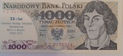 Banknot 1000 zł z 1 czerwca 1982 r. z nadrukiem 