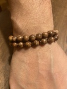 Zestaw dwóch brązowych męskich bransoletek