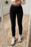 Spodnie damskie Calvin Klein Jeans czarne | wysoki stan | dopasowane