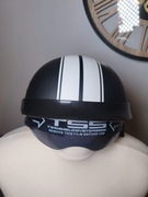 FMVSS 218 Matowy czarno biały kask motocyklowy ROZMIAR M - model HY-809-1