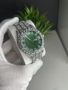 Srebrny regulowany zegarek ICE 42mm z zieloną tarczą