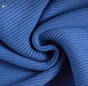 Dzianina ściągacz prążkowany prążek niebieski jeansowy bawełniana  