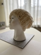 Czapka fluffy zrobiona na szydełku, fluffy beanie handmade