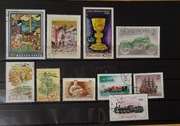 Znaczki Węgry – motoryzacja, historia, Japonia, kolej, statek 12 szt. (50)