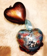 Dwa serca rękodzieło unikat prezent walentynkowy vintage premium design