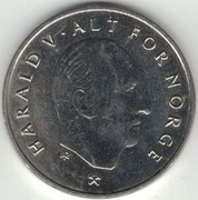 Norwegia 1 korona krone 1995 - 25 mm - nr 2