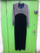 Długa sukienka welurowa. Góra brokatowa rozmiar m