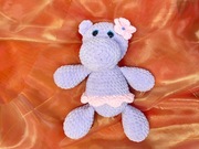 Szydełkowa Hipcia Amigurumi Fioletowa Maskotka Handmade Prezent Dziecko