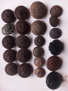 Guziki SP Szkoła Podoficerska, LWP, PKP, cynkowe, bakelitowe, 22 szt