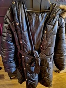 NOWA Nienosz 6XL 50-52 z 374zl Kurtka Pikowana Czarna z kapturem i paskiem 