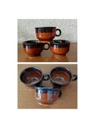 retro vintage antyk prl filiżanki Niewiedzielski brązowe porcelit pruszków