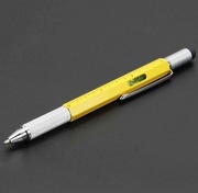 Metalowy długopis multitool 6 w 1 żółty