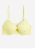 Koronkowy biustonosz push up H&M żółty Rozm. 70 B