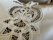 Vintage obrus serweta haft kołkowy 160 cm len PRL Wielkanoc