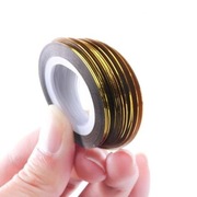 Tasiemki taśma ozdobna samoprzylepna do paznokci złota