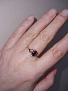 Stary pierścionek złoty prl ametyst 16 17 złoto vintage