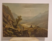 Stary obraz na płótnie 63x47 cm