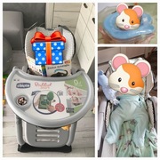 łóżeczko, kszeslo - leżak, koło do kompania, wanenka+stojak. 