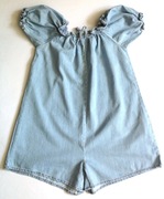 ZARA kombinezon jeansowy z bufiastymi rękawami 13 14 lat