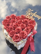 Stroik wiązanka na grób cmentarz pomnik sztuczne róże  dzień babci  dziadka