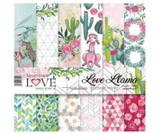 Papier,blok Laserowe Love scrabooking 30x30cm Live Lama