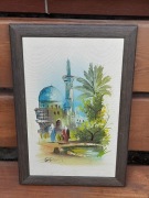 obraz olejny - pejzaż na płótnie, rękodzieło sztuka z Tunezji