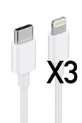 3 kable ładowarka lighting 1m USB-C 3A iPhone Apple USB C