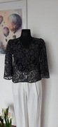 Czarna elegancka koronkowa bluzka rozmiar S reserved