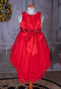 Śliczna czerwona sukieneczka dla dziewczynki 110/116, 5 lat