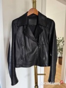 Kurtka damska XS czarna ramoneska na zamek  skóra naturalna Massimo Dutti