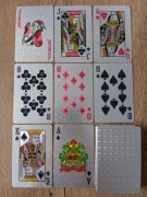 Srebrne karty, wodoodporne. Talia kart do pokera, brydża, makao