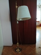 Lampa moziężna  z kloszem,wysoka na 145 cm