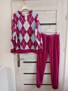 Dres fuksja w romby z weluru, uniwersalny.8