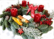 wianek adwentowy stroik świąteczny- stół żywy fi35