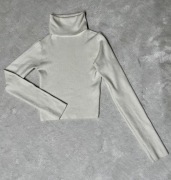 Stradivarius sweter ecru golf kremowy s ciepły modny wygodny