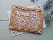 Kartka ślubna handmade, biały/kraft #2, A6, w zestawie z kopertą 