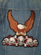 Kamizelka męska motocyklowa jeans orzeł USA Harley Davidson czaszki rebel